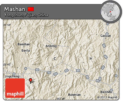 Shaded Relief Map of Mashan