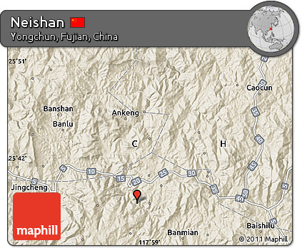 Shaded Relief Map of Neishan