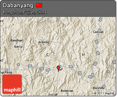 Shaded Relief Map of Dabanyang