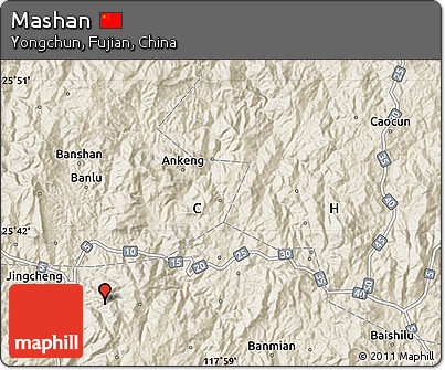 Shaded Relief Map of Mashan