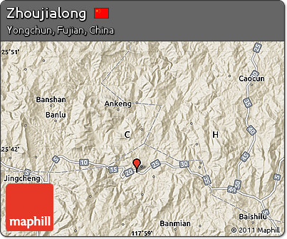 Shaded Relief Map of Zhoujialong