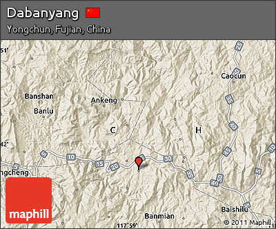 Shaded Relief Map of Dabanyang