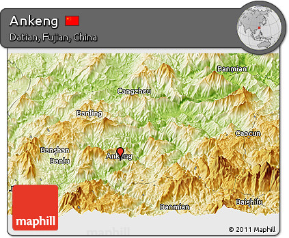 Physical Panoramic Map of Ankeng