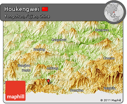 Physical Panoramic Map of Houkengwei