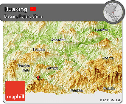Physical Panoramic Map of Huaxing