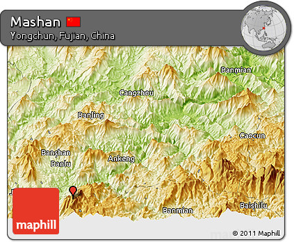 Physical Panoramic Map of Mashan