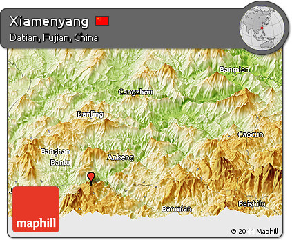 Physical Panoramic Map of Xiamenyang