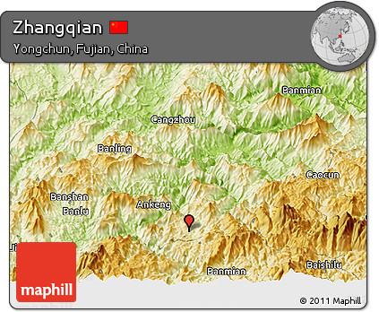 Physical Panoramic Map of Zhangqian