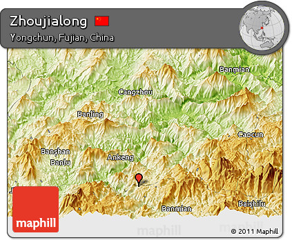 Physical Panoramic Map of Zhoujialong