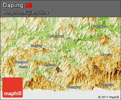 Physical Panoramic Map of Daping