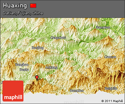 Physical Panoramic Map of Huaxing