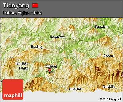 Physical Panoramic Map of Tianyang
