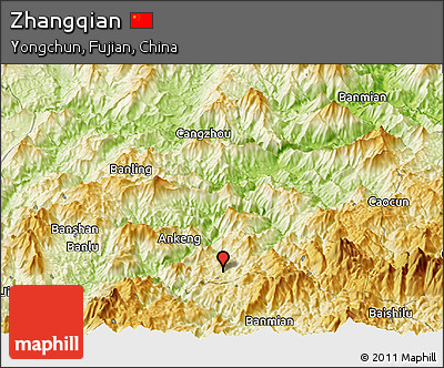 Physical Panoramic Map of Zhangqian