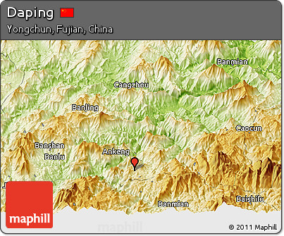 Physical Panoramic Map of Daping