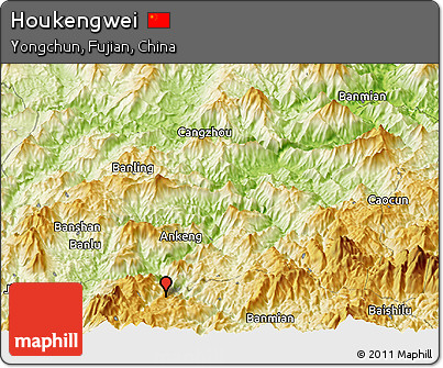 Physical Panoramic Map of Houkengwei