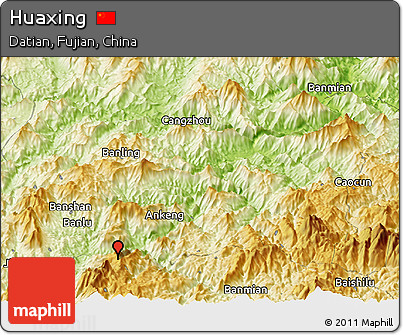Physical Panoramic Map of Huaxing