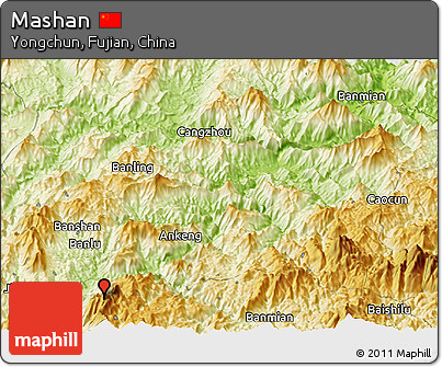 Physical Panoramic Map of Mashan