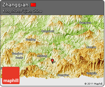 Physical Panoramic Map of Zhangqian