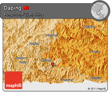 Political Panoramic Map of Daping