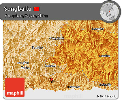 Political Panoramic Map of Songbailu