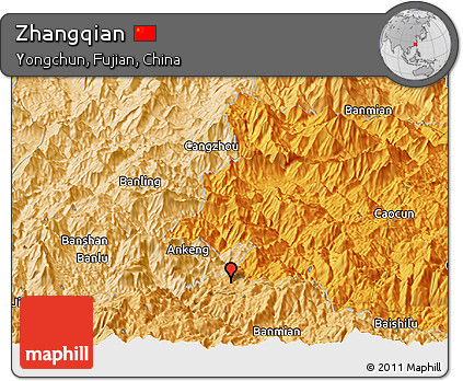 Political Panoramic Map of Zhangqian