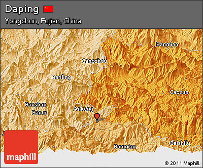 Political Panoramic Map of Daping