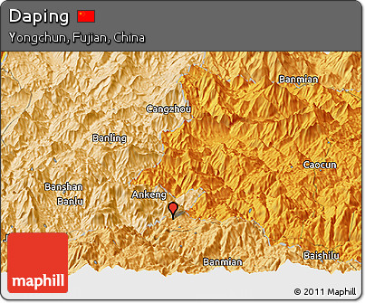 Political Panoramic Map of Daping