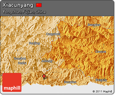 Political Panoramic Map of Xiacunyang