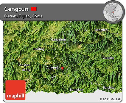 Satellite Panoramic Map of Cengcun