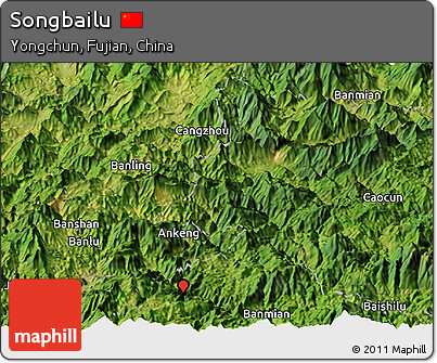 Satellite Panoramic Map of Songbailu