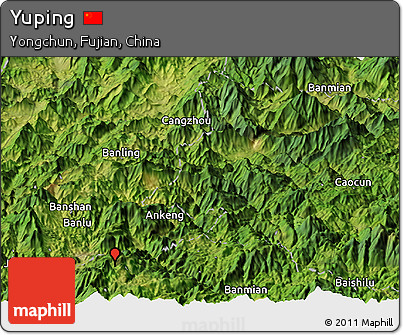 Satellite Panoramic Map of Yuping