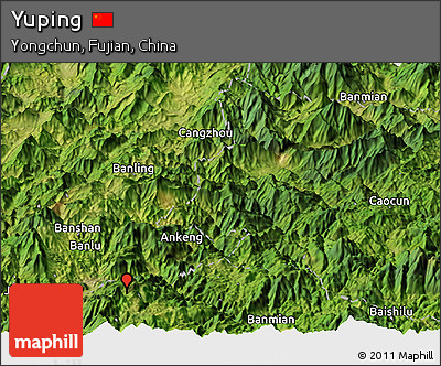 Satellite Panoramic Map of Yuping