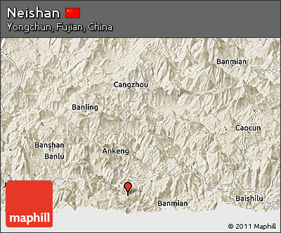 Shaded Relief Panoramic Map of Neishan