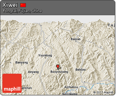 Shaded Relief 3D Map of Xiwei
