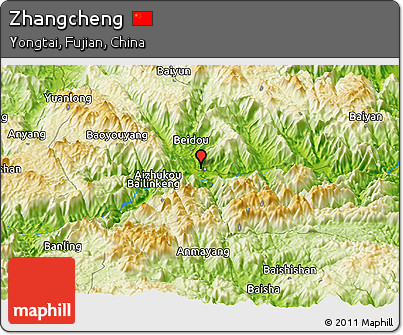 Physical Panoramic Map of Zhangcheng