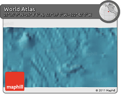Satellite 3D Map of the Area around 25° 51' 37" N, 123° 10' 30" W