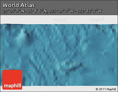 Satellite 3D Map of the Area around 25° 51' 37" N, 123° 10' 30" W
