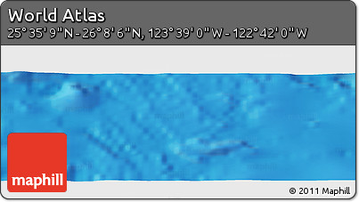 Physical Panoramic Map of the Area around 25° 51' 37" N, 123° 10' 30" W