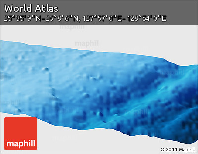 Physical Panoramic Map of the Area around 25° 51' 37" N, 128° 25' 30" E