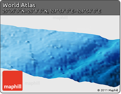 Physical Panoramic Map of the Area around 25° 51' 37" N, 128° 25' 30" E