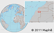 Gray Location Map of the area around 25° 51' 37" N, 12° 40' 30" W