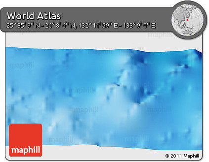 Physical 3D Map of the Area around 25° 51' 37" N, 132° 40' 30" E