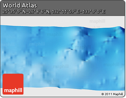 Physical 3D Map of the Area around 25° 51' 37" N, 132° 40' 30" E