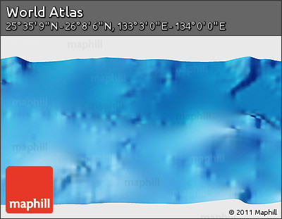 Physical 3D Map of the Area around 25° 51' 37" N, 133° 31' 30" E
