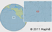 Savanna Style Location Map of the area around 25° 51' 37" N, 134° 13' 29" W, hill shading