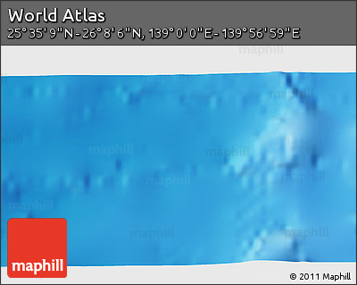 Physical 3D Map of the Area around 25° 51' 37" N, 139° 28' 29" E