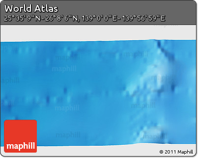 Physical 3D Map of the Area around 25° 51' 37" N, 139° 28' 29" E