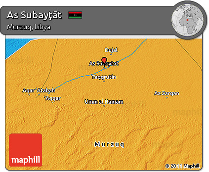Political 3D Map of As Subayţāt
