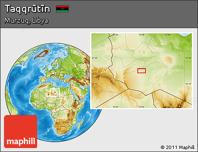 Physical Location Map of Taqqrūtīn
