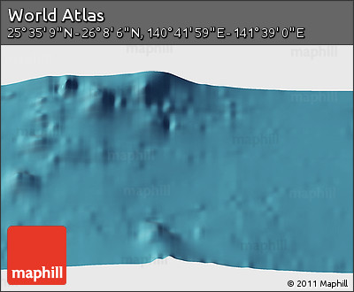 Satellite 3D Map of the Area around 25° 51' 37" N, 141° 10' 30" E